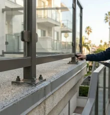 balcony inspection close up view